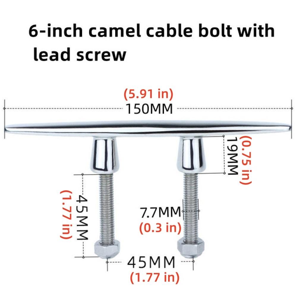 

Кабельный болт в форме верблюда с проволочным прутком Морской швартовный тумба Тумба из бараньего рога 316 Нержавеющая сталь Фурнитура для яхт в форме верблюда 6inch