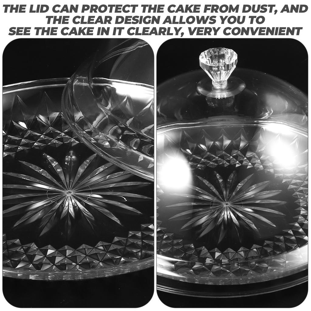 Transparent Cover Cake Pan Dessert Tray Clear Stand Food Cheese Snack The Pet for Party Cupcake Holder