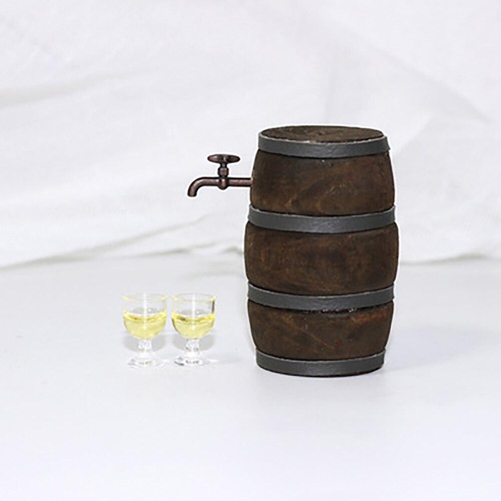 

1 набор 1/12 миниатюрных аксессуаров для кукольного домика мини-комбинация бочонок для красного вина имитация бокалов игрушки для декора кукольного домика 1SET жёлтый