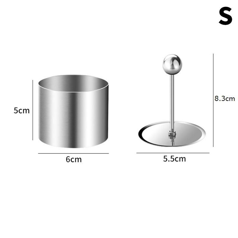 

Круглая форма для рисовых шариков с толкателем из нержавеющей стали, кольца для десерта, мусса, форма для суши, кухонный инструмент, легко извлекаемый S