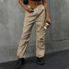 Women's Fashion Casual Solid Color Print High Waist Trousers Pants & Capris