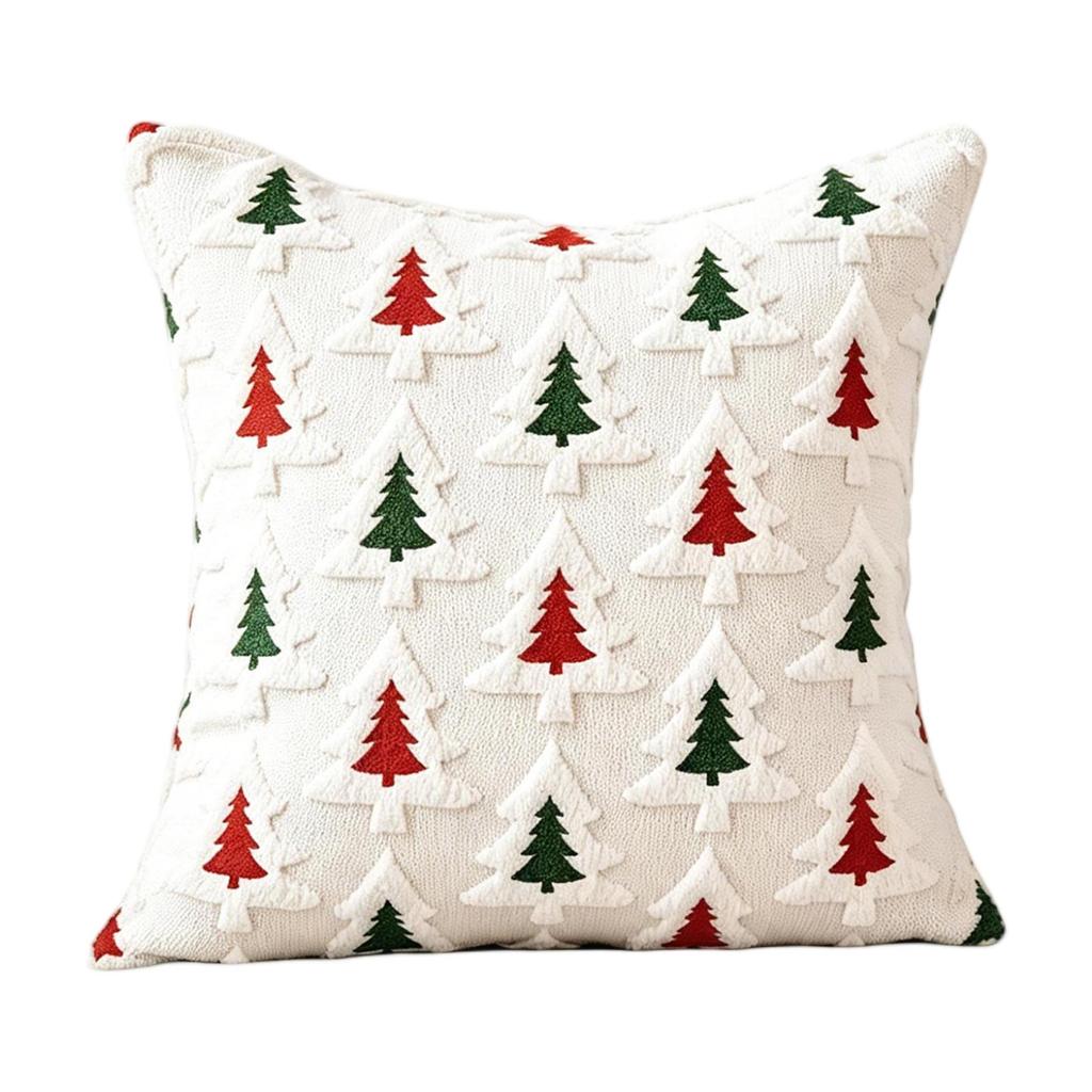 Christmas Embroidered Cover 4545cm with Festive Light Design for Holiday Couch Decoration