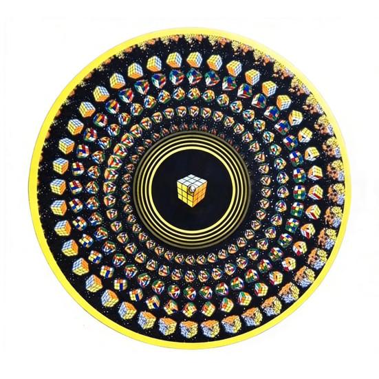 1/2Pcs Animated Zoetrope Slipmat 12-inch Optical Illusion Turntable Mat Animated Vinyl Slipmat with Zoetrope Motion Effect Kinetic Mat