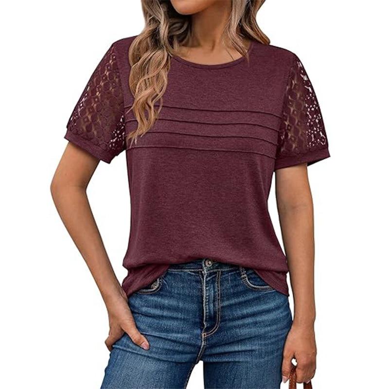 BFCCQB Camicette e camicie casual con scollo a maniche corte e alla moda da donna