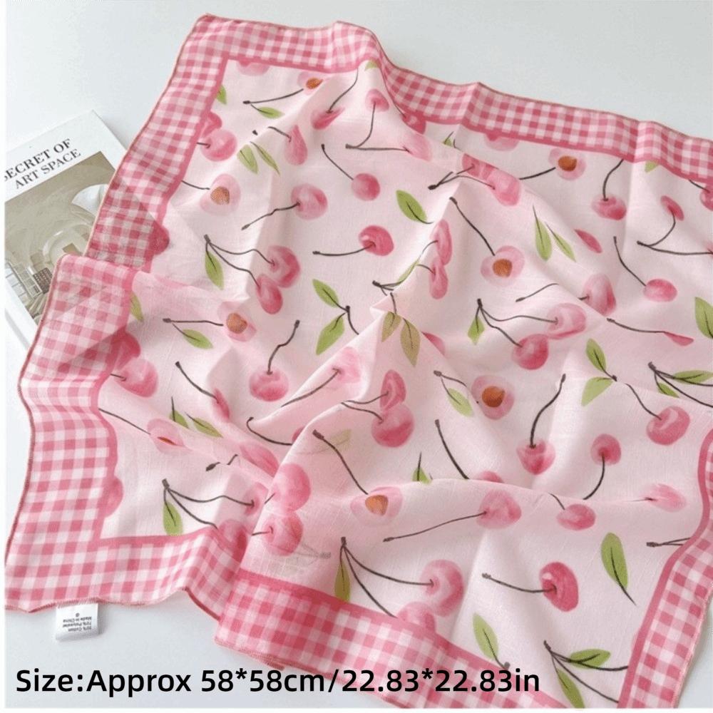 Cotton Linen Neckerchief Square Sunscreen Head Scarf Elegant Neck Scarf