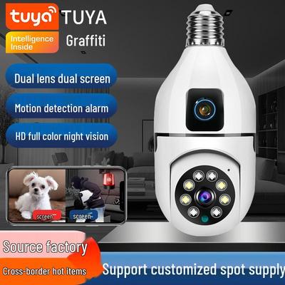 Tuya 360° Dual-Lens Indoor/Outdoor Home Monitoring Bulb Camera