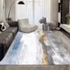 Simple Light Luxury Thickened Crystal Velvet Carpet, Living Room Bedroom Coffee Table Floor Mat, Blue Abstract Ink Carpet