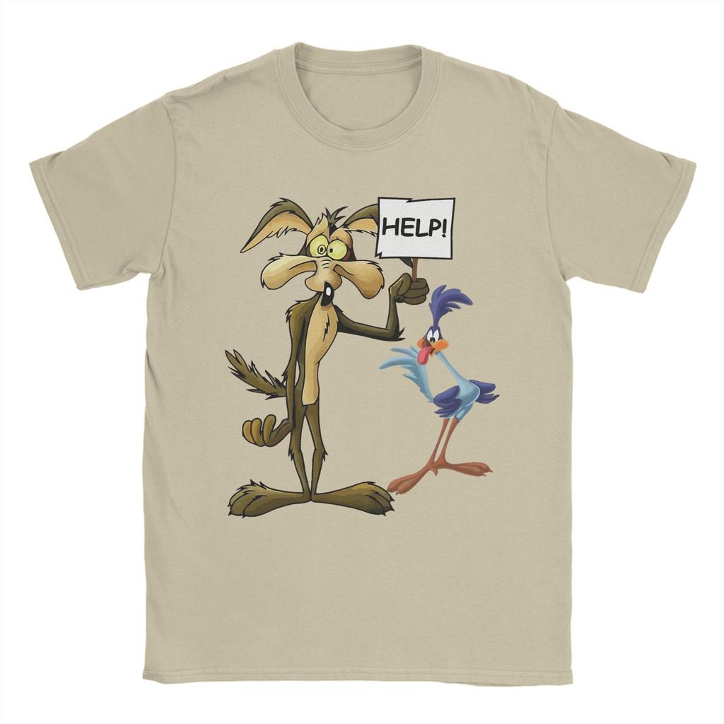 Wile E.. Tričko Kojot a Road Runner Letní Harajuku Trička Pánské Bavlněné Kulatý Výstřih Nadměrná Velikost 5XL Trička Krátký Rukáv