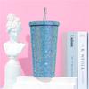 Insulated Glitter Coffee Cup Double Layer Stainless Steel Water Bottle  Girl