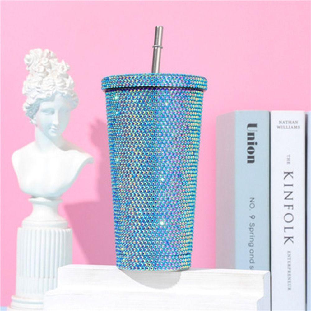Insulated Glitter Coffee Cup Double Layer Stainless Steel Water Bottle Girl