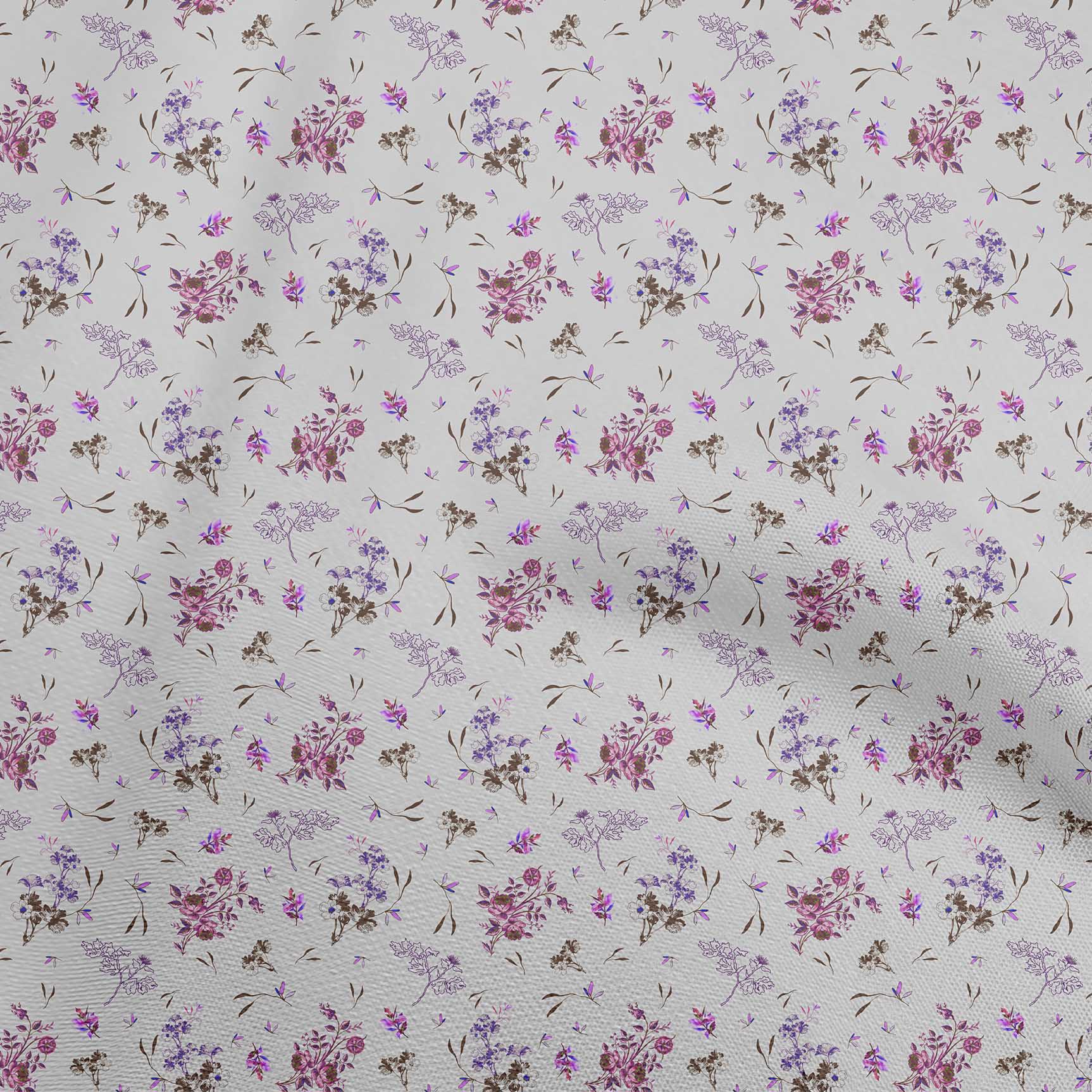 

OneOone Cotton Flex Grey Fabric Тканина з квітковим малюнком для пошиття друкованої тканини для рукоділля у дворі 40 дюймів 42 Inch Wide - Viscose Chiffon світло-сірий колір