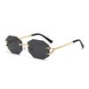 Rimless Hexagon Sunglasses Female Male Retro Irregular Square Sun Eyewear Designer Eyewear UV Protection 400 Sun Eyewear Oculos Female Gafas
