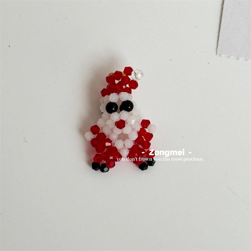 Handmade Christmas Crystal Pendant & Hair Clip Duo