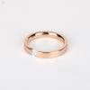 Stainless Steel Gold/ CopperColor 4 mm Zirconia Finger Rings for Men Women Size 5-10# Wedding Band Engagement Jewelry Gifts
