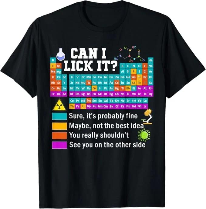 Funny Kids Teacher Gifts can i Lick it Periodic Table T-Shirt 3XL