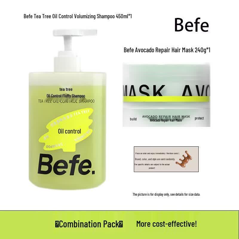BeFe Tea Tree Oil Control Volumizing Shampoo & Avocado Hair Mask Set