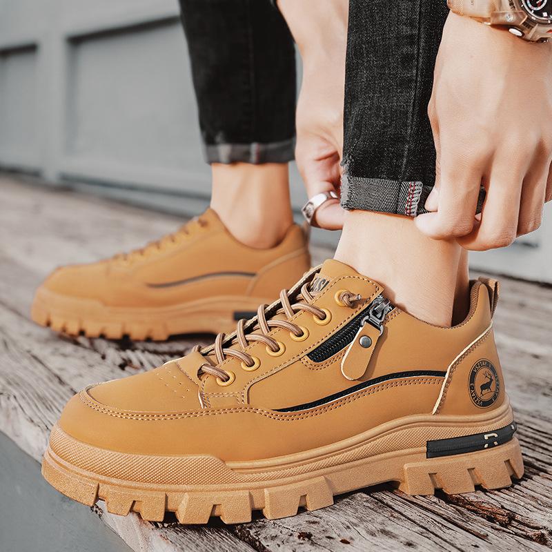 High Quality Sneakers Thick Soled Outdoor Running Shoes Men Trendy Large Size Work Shoes Flat Casual Board Shoes Hombre Tenis