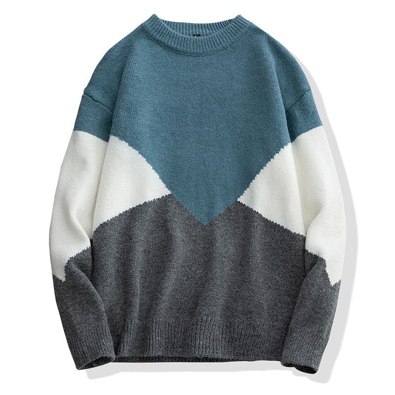 Winter Men 'S Round Neck Thicken Sweater Loose Knitwear Sweater Warm Bottoming Shirt 