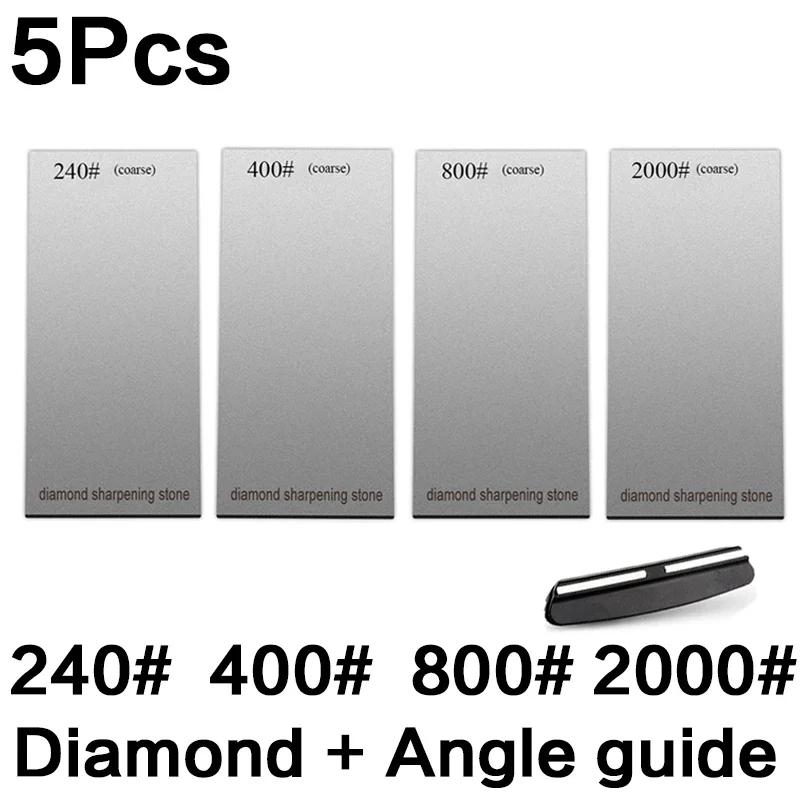 120/600/1500/3000 Grit Diamond Sharpening Stones Knife Sharpener Anti-skid Base Kitchen Knife Sharpening Tool Set Flake Plate