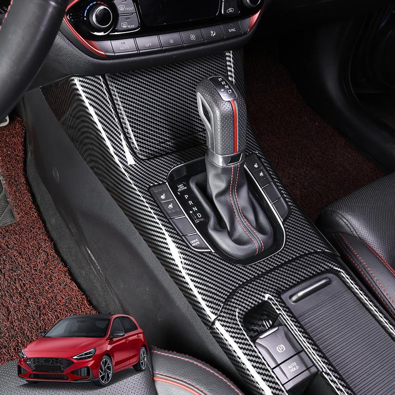 For Hyundai I30/I30 N 2017-2025 Car Tuning Carbon Fiber Central Console Gear Shift Window Button Air Vent Cover Accessories LHD