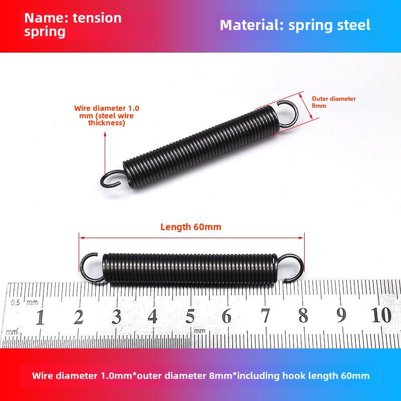 1.0mm Yellow Spring Steel Tension Spring with Hook Clamp for Mop Brake Binding Machine