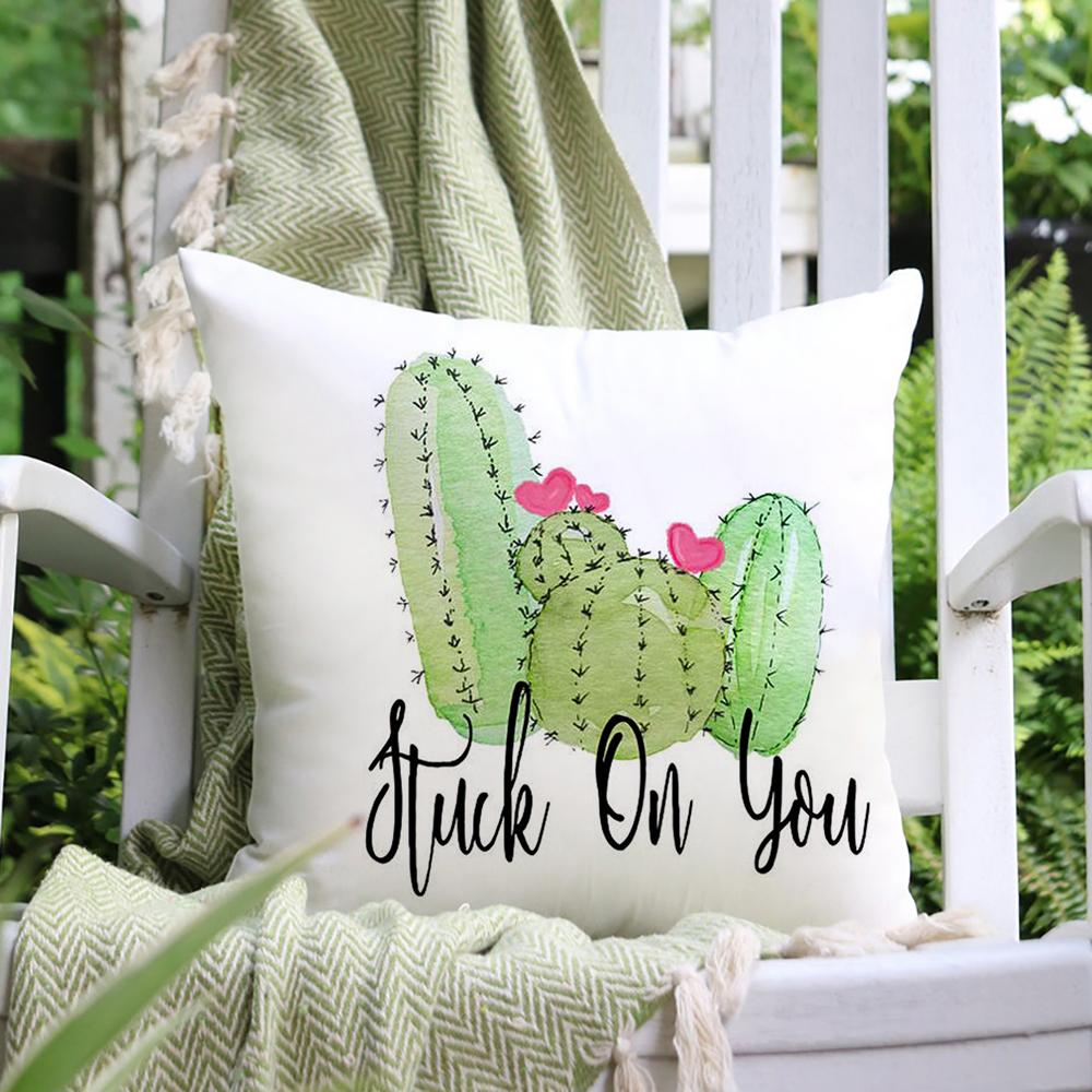 

Зеленая наволочка с принтом кактуса 45*45 см, растительная полиэстеровая наволочка, домашняя спальня, балкон, сад, уличный декор, наволочка 450mm*450mm