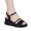 Slope Heel Roman Sandals Women's 2025 Summer New Fashion Outer Wear Thick-soled Heightening Flat-soled Mother Shoes Women's Sandals