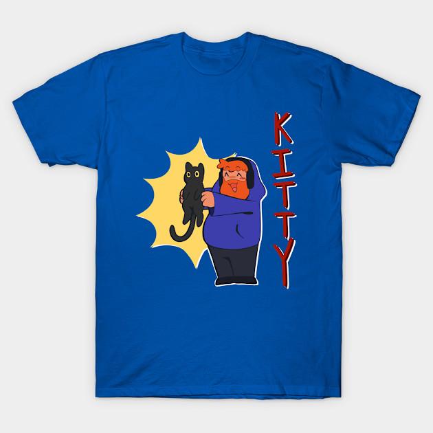 

Men Black Print T-shirt Caseoh Kitty No-Cut Transfer Paper Print Cotton Tshirt M королівський синій колір