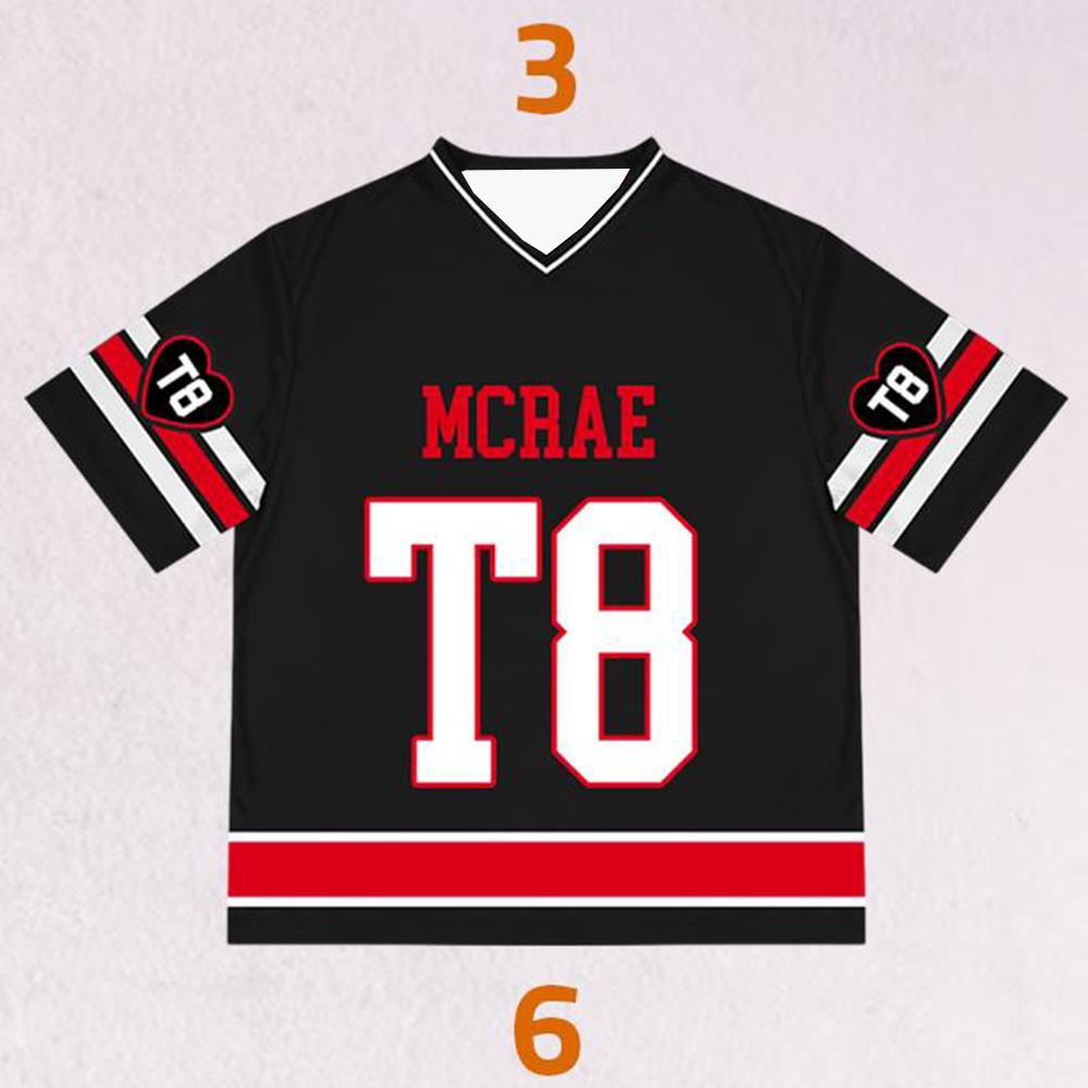 2026 New Tate Mcrae T8 Football Jersey Women's Y2k Fashion Casual Sweatshirt Concert Comfortable And Versatile Hot Girl Top