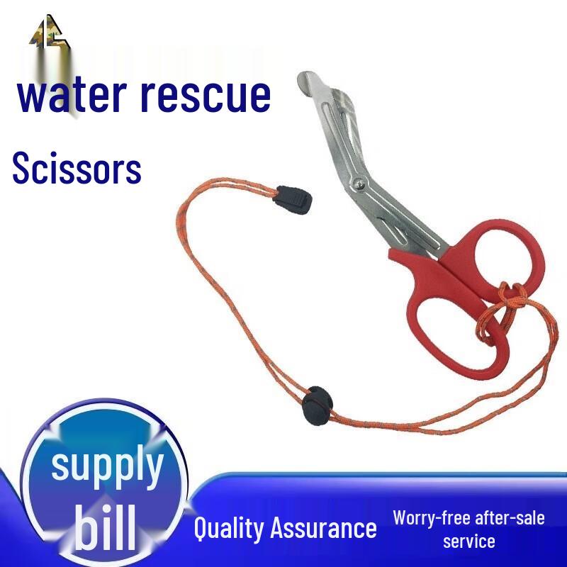 Stainless Steel Fire & Water Rescue Serrated Scissors with Lanyard