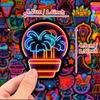 50 Neon Stickers Creative DIY Laptop Suitcase Skateboard Water Cup Waterproof Decorative Doodle Stickers