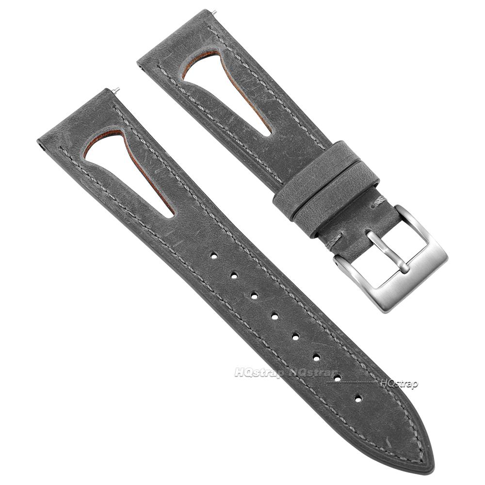 Oil Wax Leather Watchband Retro Cowhide Strap 20mm 21mm 22mm 24mm Breathable Waterproof Wristbelt Quick Release Bracelet