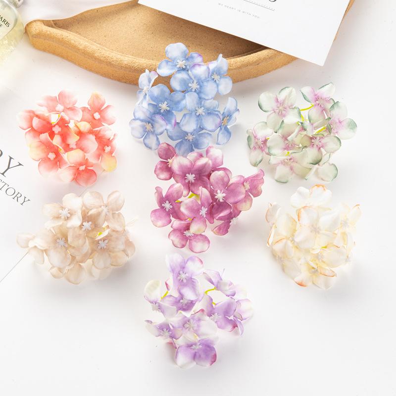 Simulation Hydrangea Shooting Prop Head DIY Handmade Hydrangea Wedding Lead Hydrangea Flower Wall Single Small Hydrangea Fake Flower Decoration