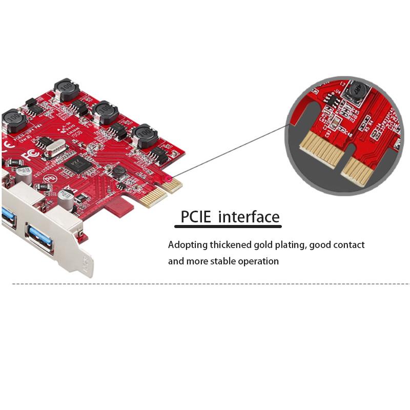 Extender PCIe Converter USB HUB High-speed PCI-E To USB Expansion Card Game PCIE Card Splitter Adapter PCI-E Riser Card Adapter PCI-E Card Controller