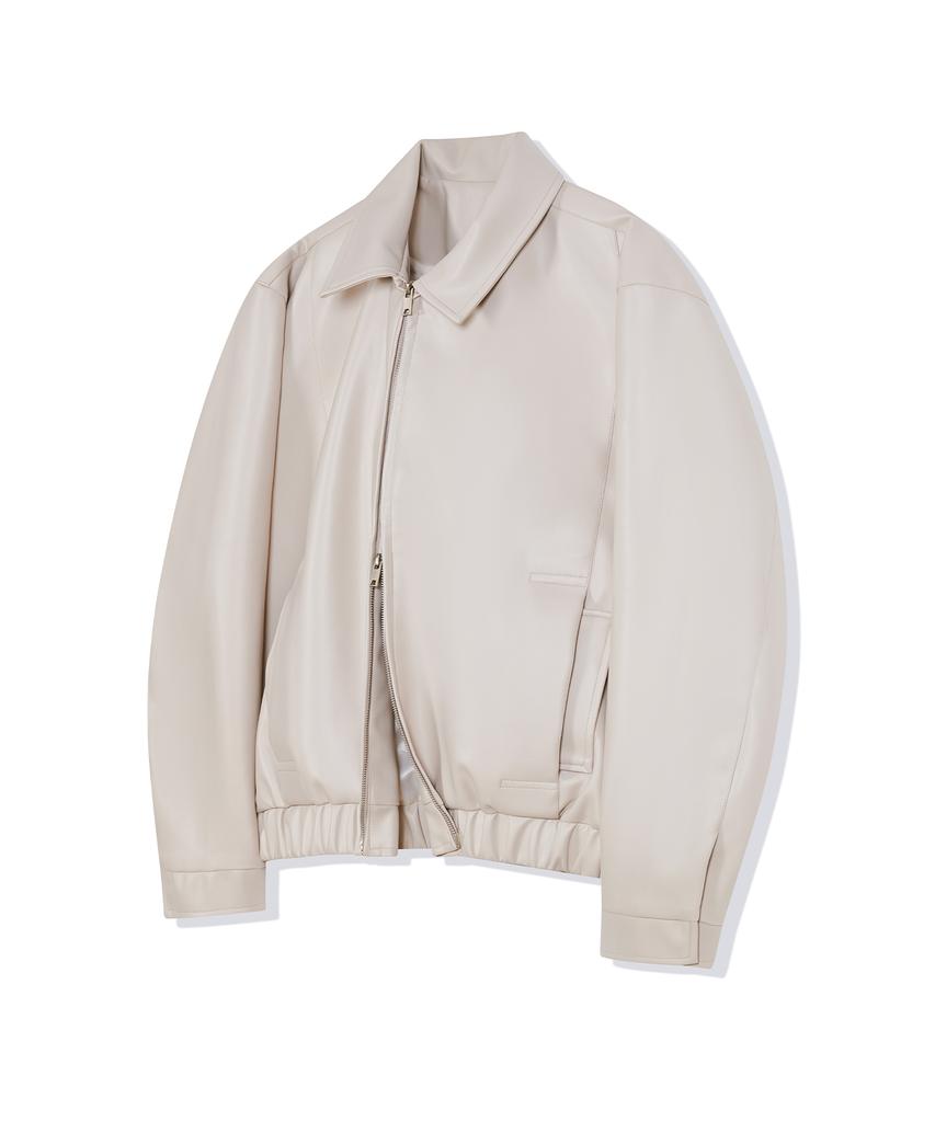 Ironyporno Whiteline 86-Iro347 Pocket Layered Leather Jacket Ivory