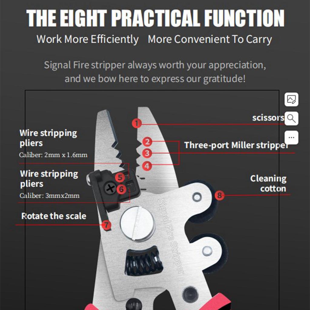 Optic Stripper Stainless Steel Blade PVC Anti Slip Handle Multifunctional  Wire Cutter Stripping Pliers Pliers