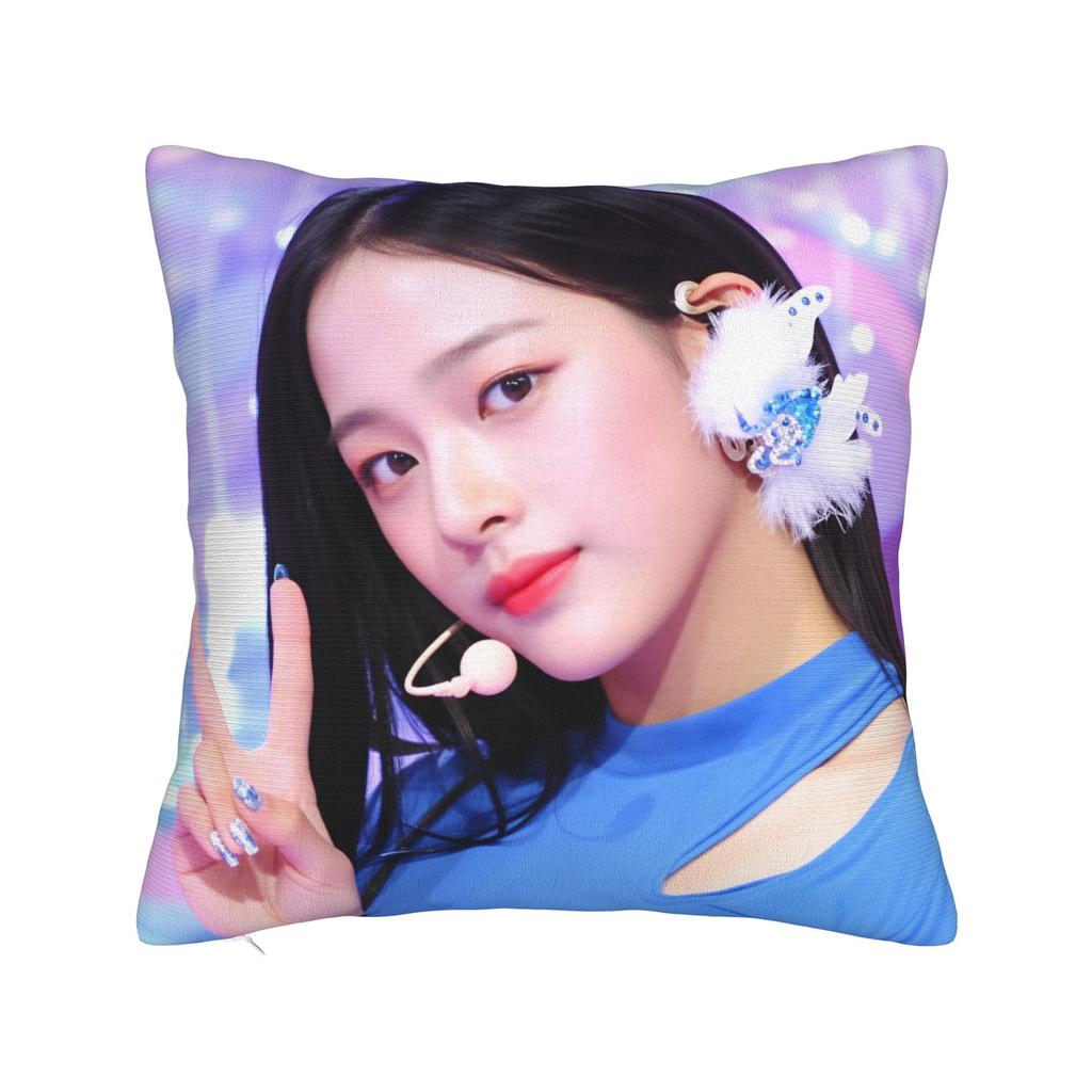 Kpop Style Girl Minji Bunnies Art Pillow Case Print Pillow Cover Retro Trendy Pillowcases For Living Room Sofa