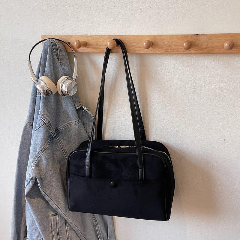 Зимняя ретро повседневная сумка-подмышка большой вместимости, сумка высокой стоимости, простая рабочая сумка-мессенджер на плечо для женщин