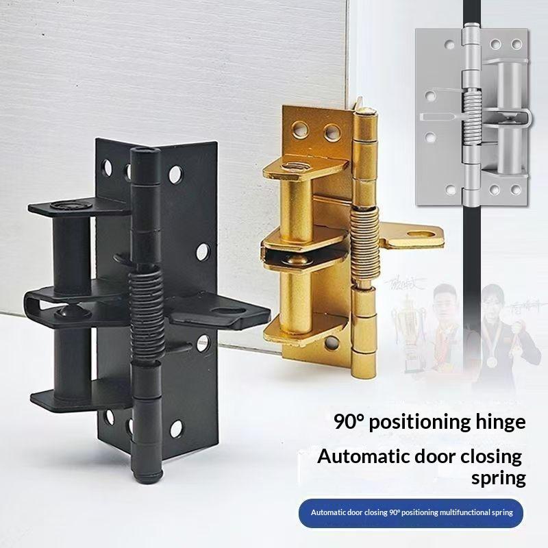 3 In 1 Auto Self Closing Door Spring Hinge 90 Degree Positioning Rustproof Heavy Duty for Interior Wooden Home Doors