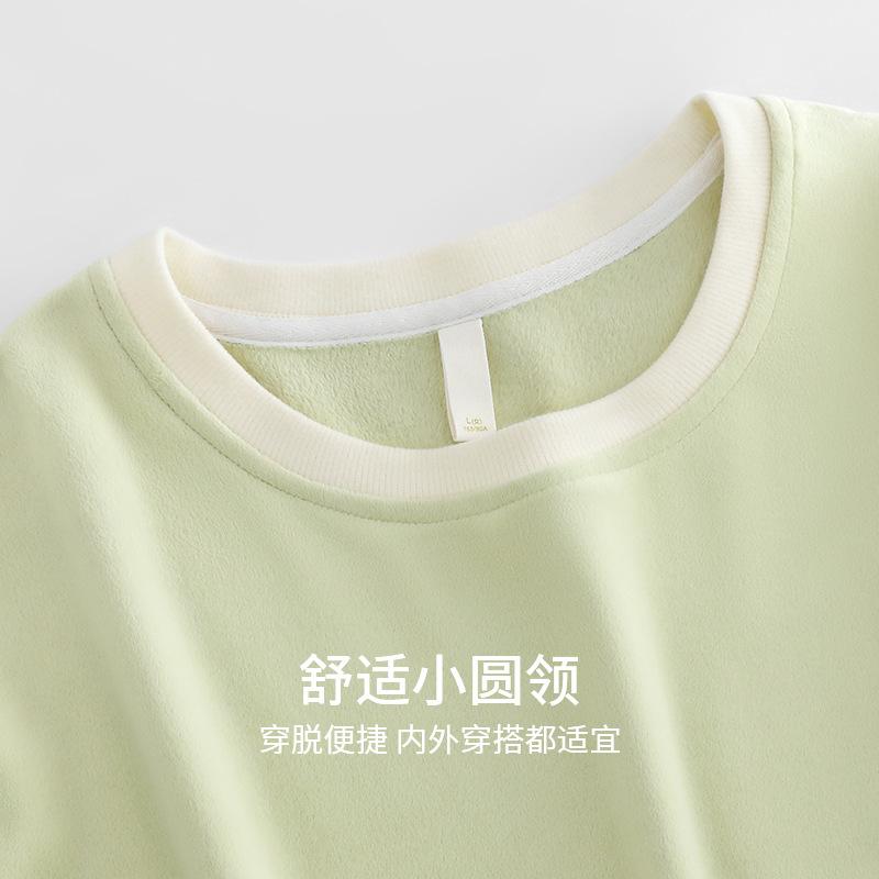 Island Fleece Pajamas Women'S Spring And Autumn Thickened Fleece Coral Fleece Casual Can Be Worn Outside Loungewear Autumn And Winter Thin Fleece Suit