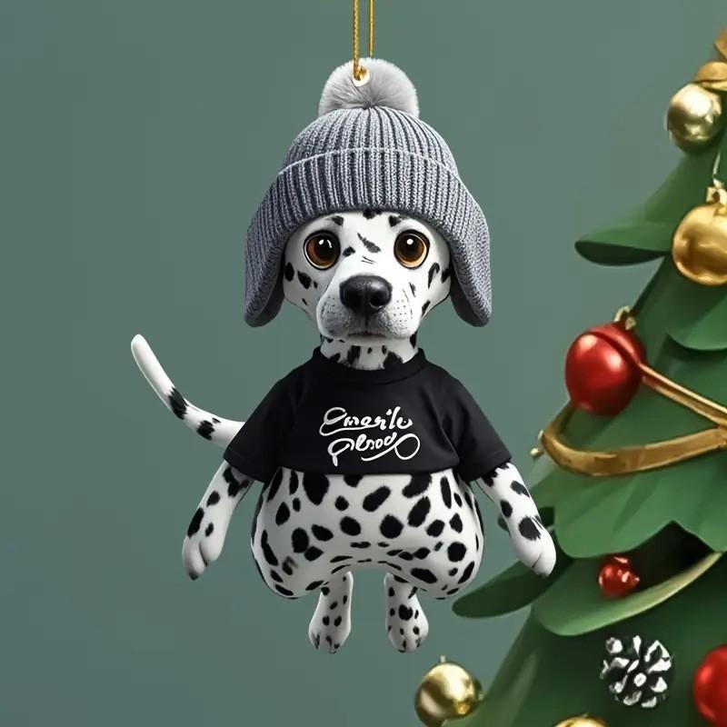 Acrylic Interior Vehicle Flat Surface Pendant Dalmatian Hat Design Clothing