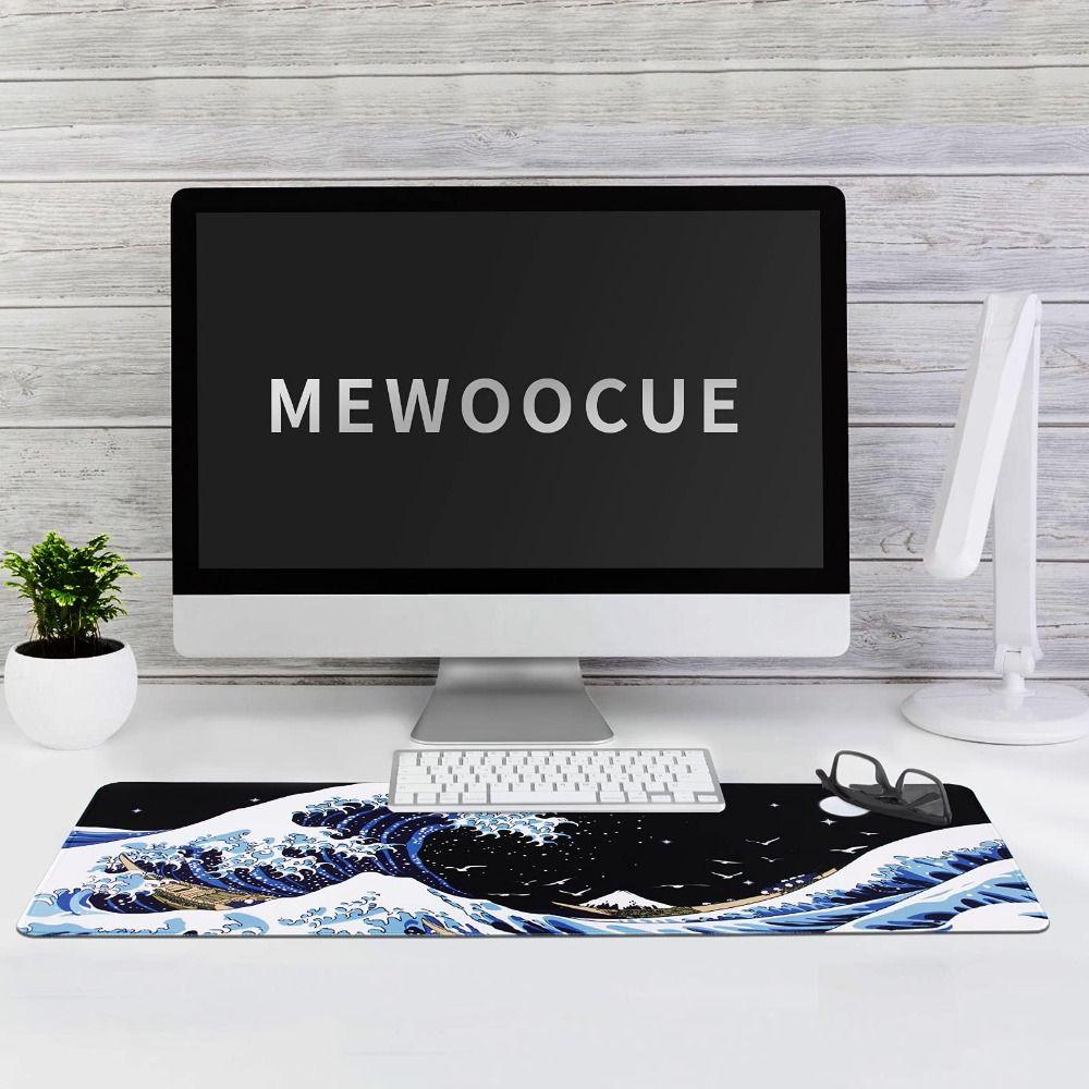 Office Gaming Large Black Mouse Pad Mice Mat Desk Pad Sea Wave