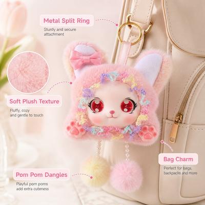 Handmade Plush Doll Keychain Animal Hood Doll Bag Charm Gifts Plush Toy Pendant  Handbag Decoration