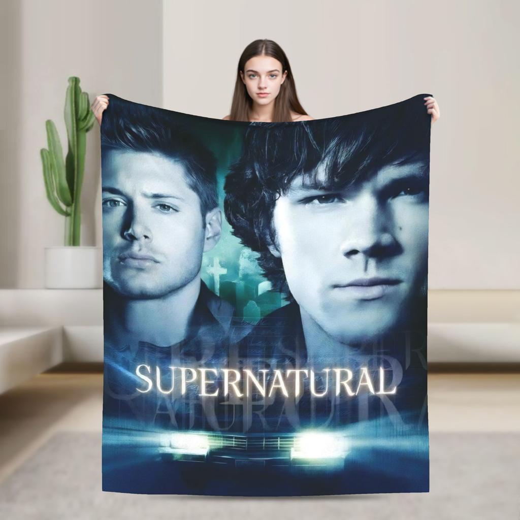 Supernatural TV Flannel Blanket  Super Soft Throw Blanket for Living Room Decorative Graphic Bedspread Sofa Bed Cover