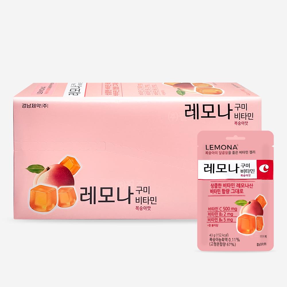 Kyungnam Pharmaceutical Lemona Gummy Peach Flavor 43g 10 Pcs