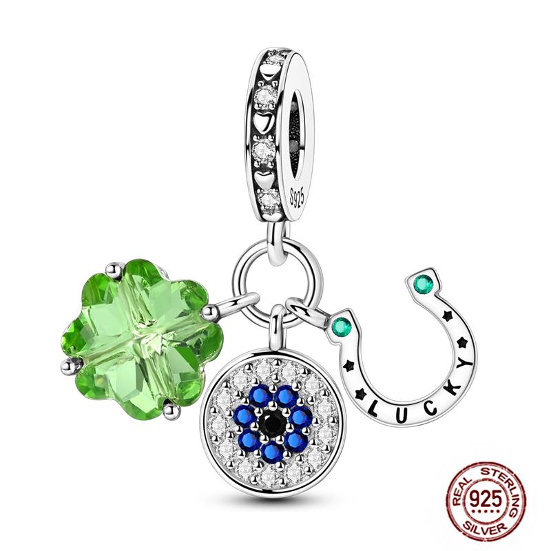92 Styles Original Copper Green Series Cactus Avocado Clover Charms Bracelet Pendant Diy Clip Beads Women'S Jewelry