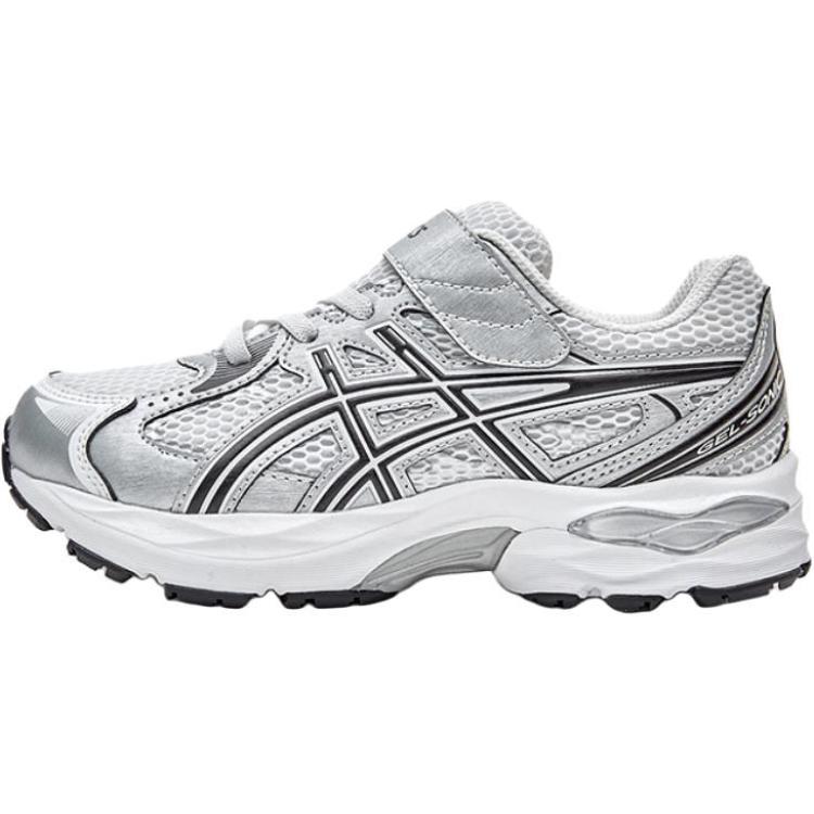 Asics Kids Sonic Comfortable Soft Low-Top Running Shoes Kids sneaker Silver White Black 1014A386-100