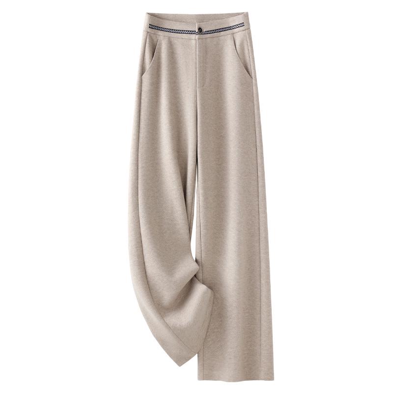 

Women s 2024 Khaki Herringbone Wool Blend Pants: New Autumn/Winter Casual Narrow, Wide & Straight Leg Styles M