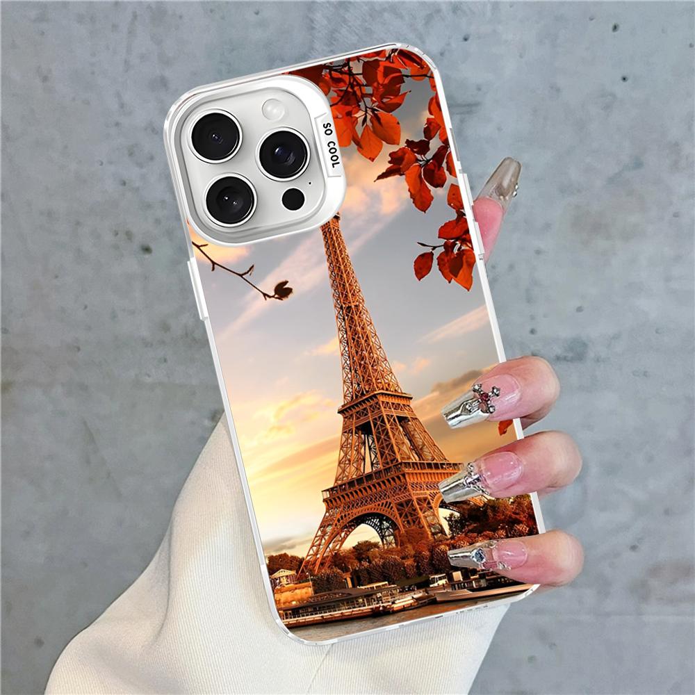 Paris Eiffel Tower Phone Case For IPhone 16 15 14 13 12 11 Pro Max X XR XSMAX 8 7 Plus Matte Shockproof Back Cover