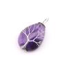 Natural Stone Crystal Agate Water Drop Winding Silk Tree Of Life Pendant Necklace Sweater Chain Water Drop Rough Stone N779
